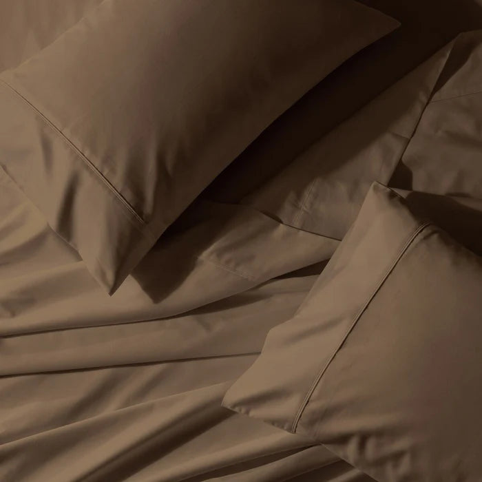 Egyptian Linens Split Top King Sheet Set 650TC Cotton Blend Wrinkle Free - Fitted Sheet With Wings - Quahog Bay Bedding