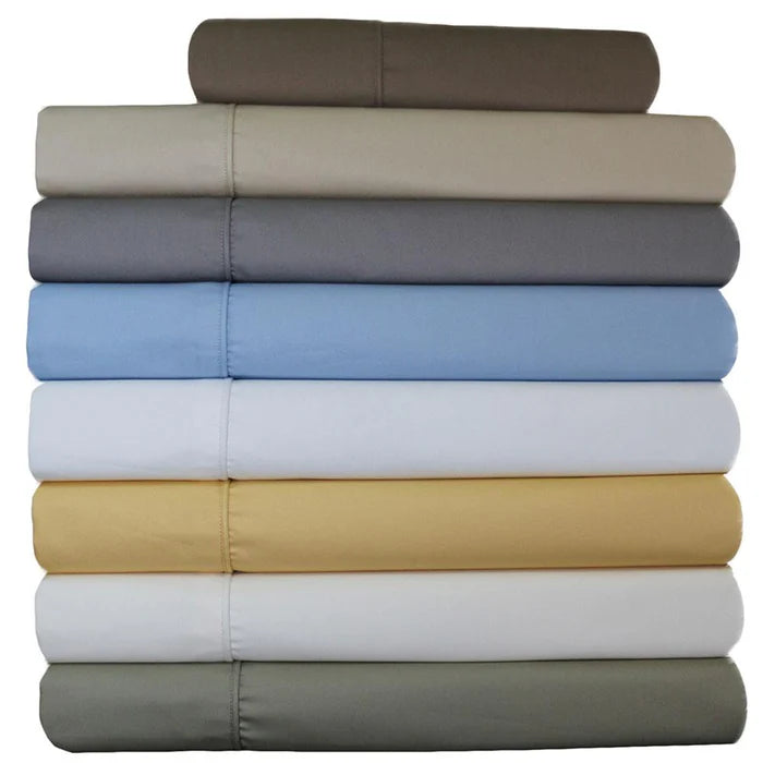 Egyptian Linens Split Top King Sheet Set 650TC Cotton Blend Wrinkle Free - Fitted Sheet With Wings - Quahog Bay Bedding