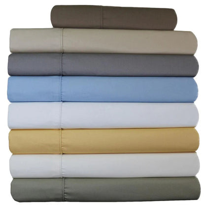 Egyptian Linens Split Top King Sheet Set 650TC Cotton Blend Wrinkle Free - Fitted Sheet With Wings - Quahog Bay Bedding