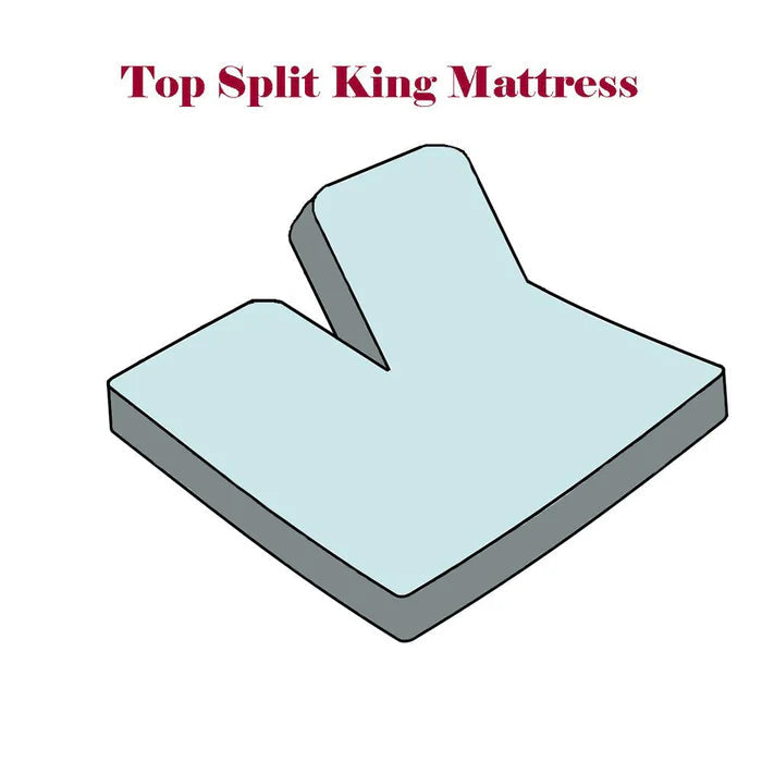 Egyptian Linens Split Top King Sheet Set 650TC Cotton Blend Wrinkle Free - Fitted Sheet With Wings - Quahog Bay Bedding