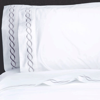 Luxury Coastal And Nautical 600TC 100% Cotton Rope Embroidered Sheet Set