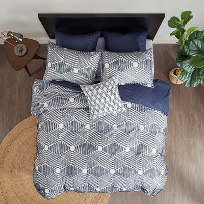 Nautical Ellipse 100% Cotton Jacquard Duvet Cover Set