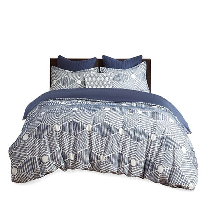 Nautical Ellipse 100% Cotton Jacquard Duvet Cover Set