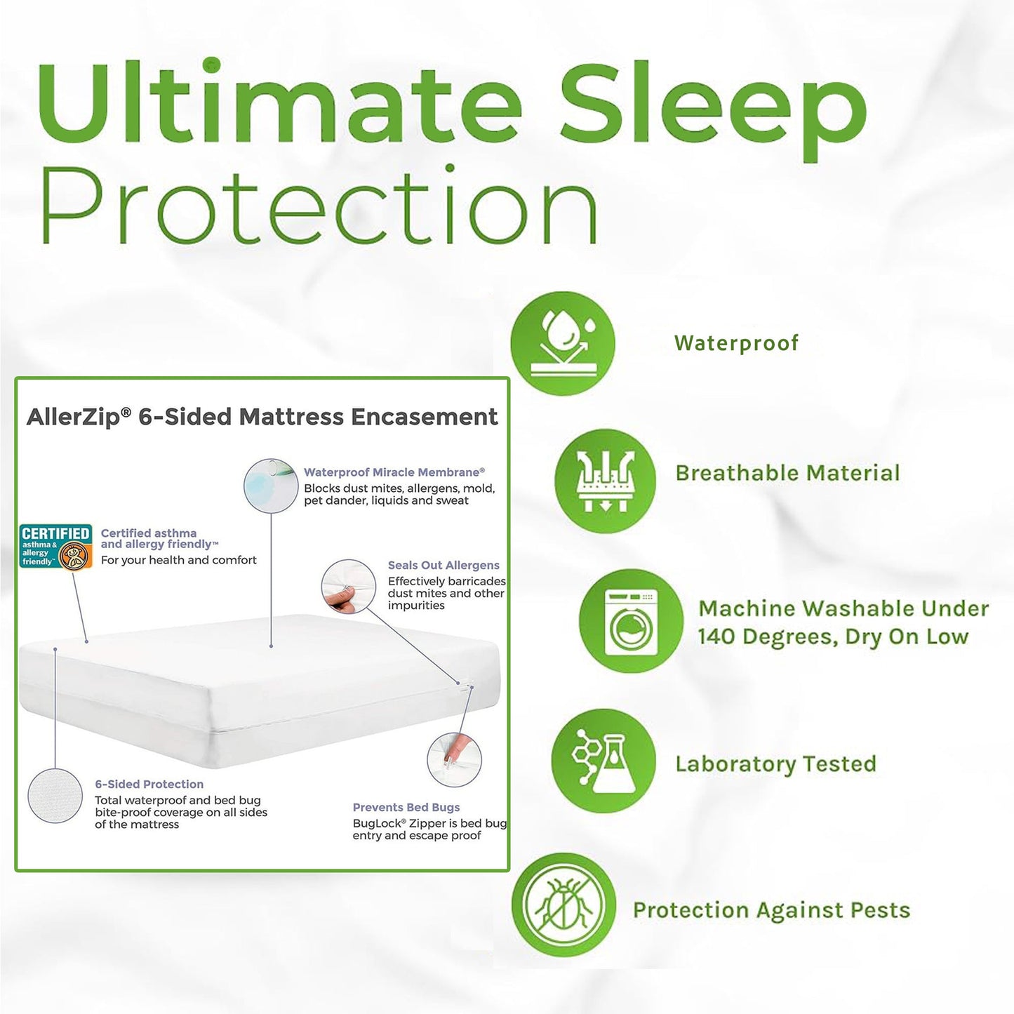 AllerZip 11 - 18" Mattress Zippered Encasement