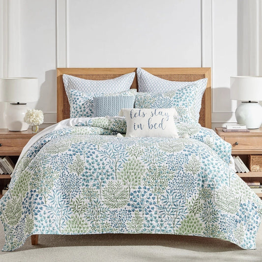 English Forest Cotton Quilt Set - Green - Quahog Bay Bedding