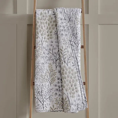 English Forest Quilted Throw - Natural - Quahog Bay Bedding