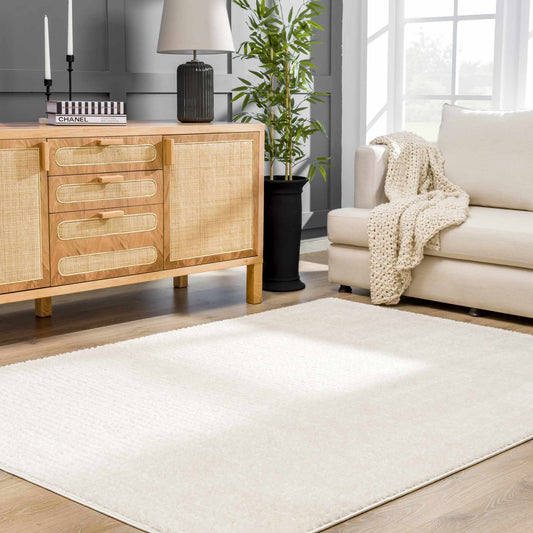 Keita Ivory Area Rug - Plush Pile Contemporary Rugs