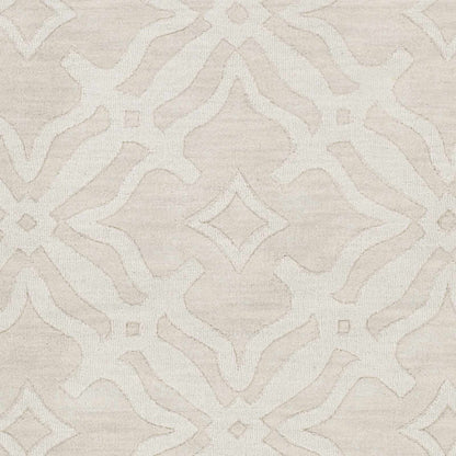 Fyffe Embossed Beige Wool Area Rug