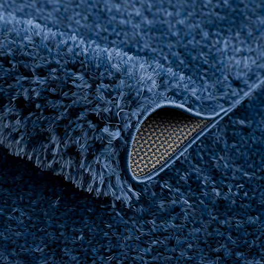 Faina Solid Dark Blue Shag Rug Washable - Quahog Bay Bedding