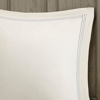 Nautical Comforter Set - Navy and Ivory Jacquard Stripe