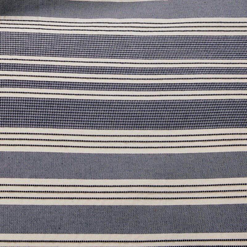 Nautical Comforter Set - Navy and Ivory Jacquard Stripe