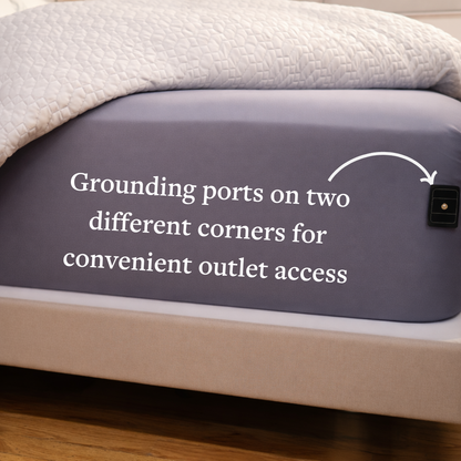 GroundLuxe Fitted 18-inch Deep Pocket US-Sewn Grounding Sheet (Organic Cotton)