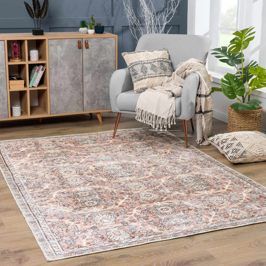 Flat Pile Urpi Red Washable Rug - Clearance - Quahog Bay Bedding
