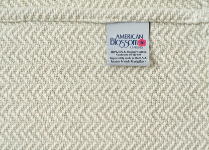 Cotton Herringbone Weave Cotton Blanket - American Made With USA Grown Cotton