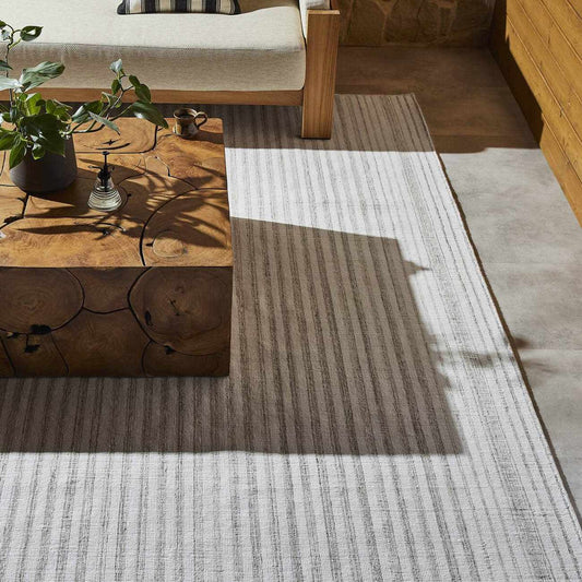 Four Hands Selena Outdoor Rug - Sand Stripe - Quahog Bay Bedding