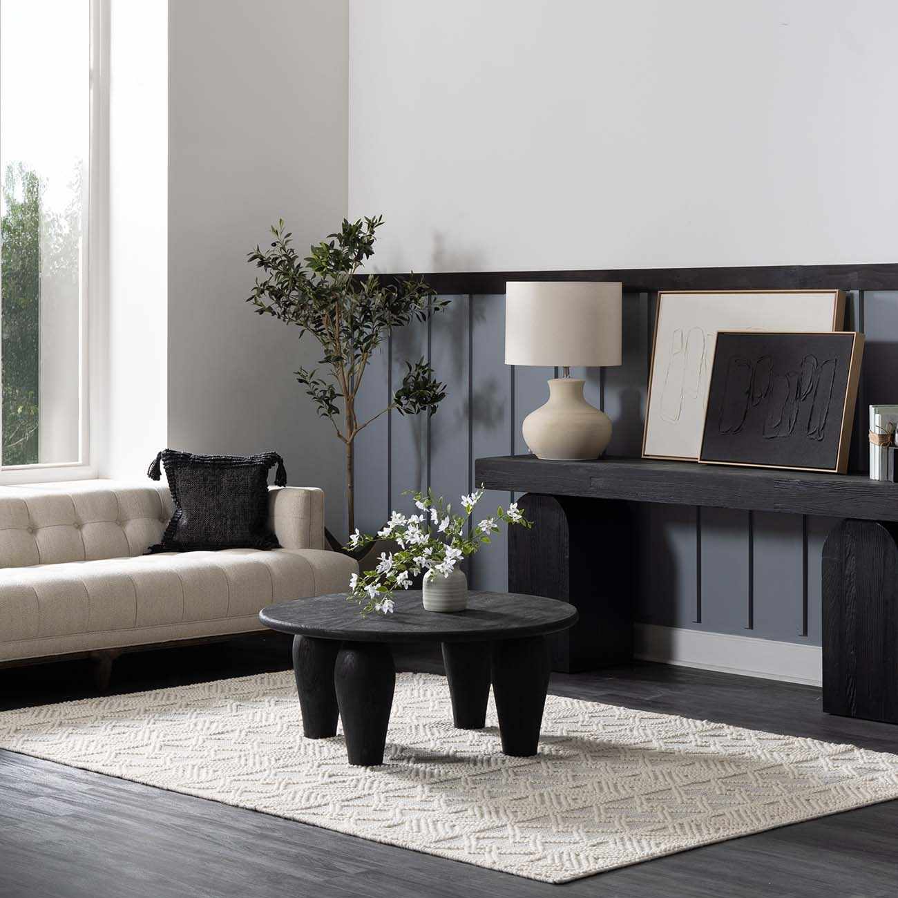 Ginter Handmade Beige Wool Rug - Clearance