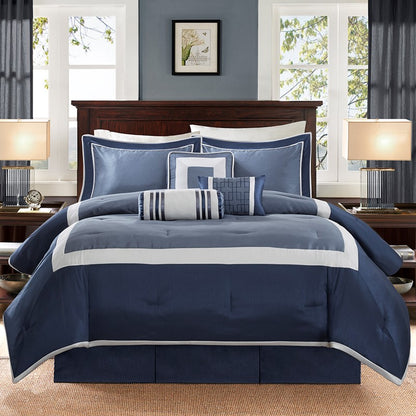 Genevieve 7PC Nautical Comforter Set - Navy Blue