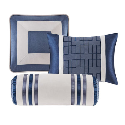 Genevieve 7PC Nautical Comforter Set - Navy Blue