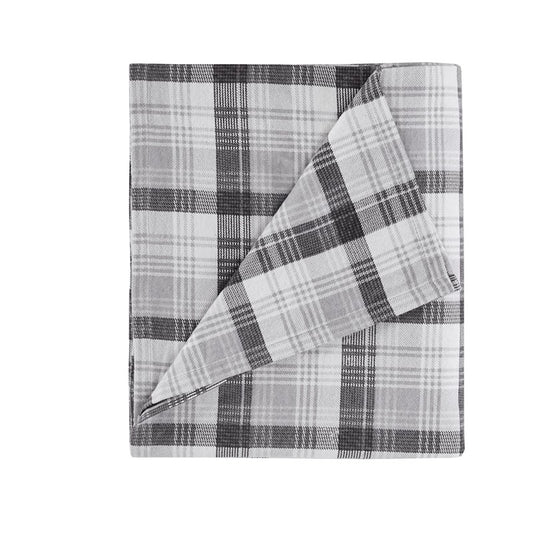 Woolrich 100% Cotton Printed Flannel Sheet Set - Grey Plaid
