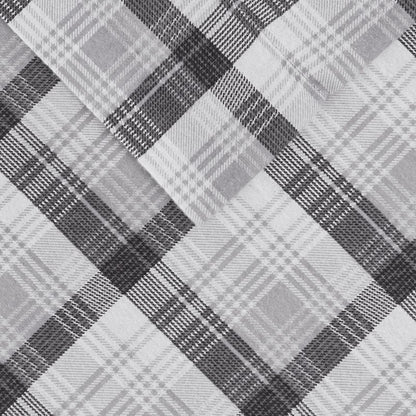 Woolrich 100% Cotton Printed Flannel Sheet Set - Grey Plaid