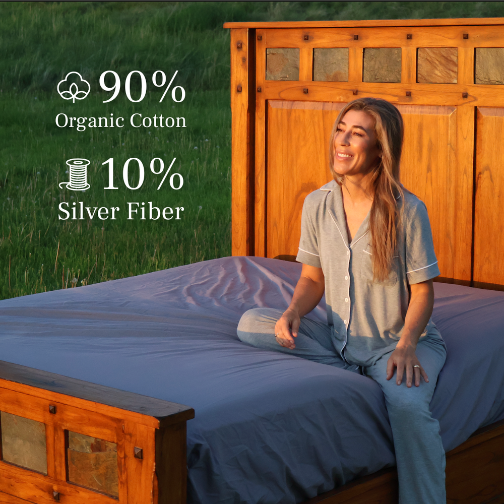 GroundLuxe Fitted 18-inch Deep Pocket US-Sewn Grounding Sheet (Organic Cotton)