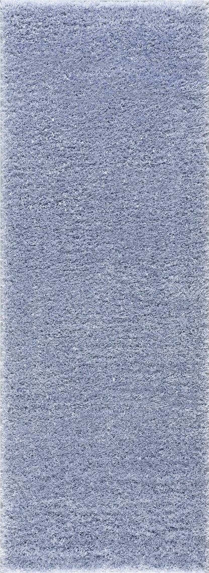 Faina Solid Aqua Shag Washable Area Rug - Clearance