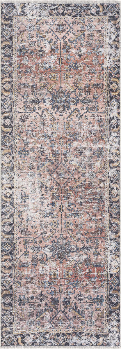 Peach Holi-2305 Washable Area Rug