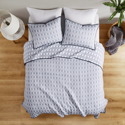 Madison Park Harlow 3 Piece Reversible Matelasse Coverlet Set - Grey