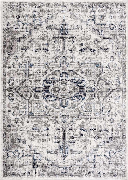 Hauteloom Buenaventura Cream & Navy Area Rug - Quahog Bay Bedding