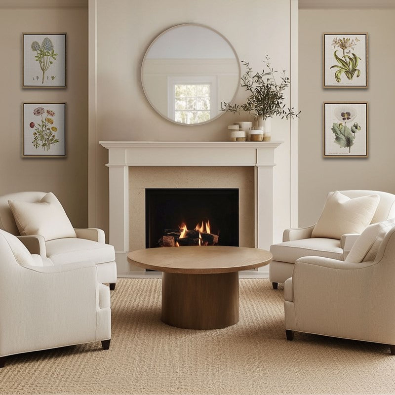 Herbal Botany 4-piece Botanical Illustration Framed Canvas Wall Art Set