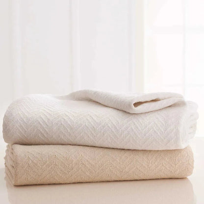 Cotton Herringbone & Honeycomb Weave All Season Blanket 2 PK - Rifz Textiles Inc