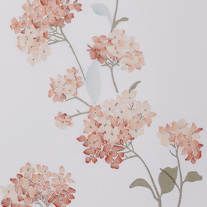 Hydrangea Floral 100% Cotton Embroidered Duvet Cover Set