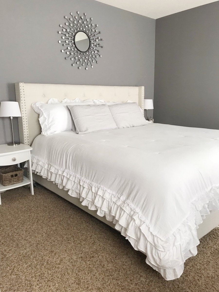 Ella Ruffle Lace 3PC Comforter Set | Coastal Cottage Bedding