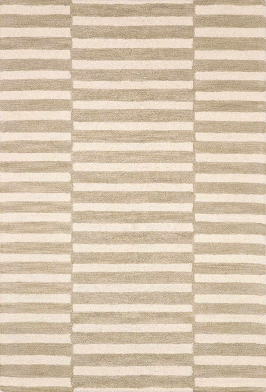 Idaho Broken-Striped Beige Area Rug | Our PNW Home X Livabliss - Quahog Bay Bedding