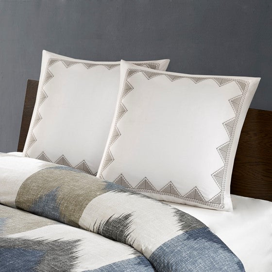 Isla Cotton Embroidered Euro Sham - Quahog Bay Bedding