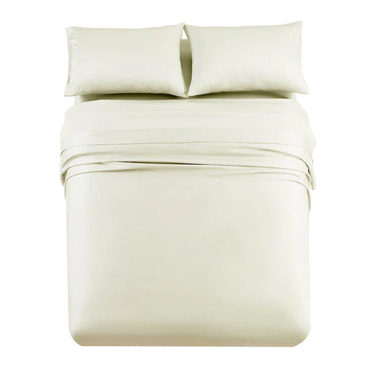 CLEARANCE - CinchFit American Made King / Ivory 600TC Fitted Sheet Only Cotton Stay On Fitted Sheet