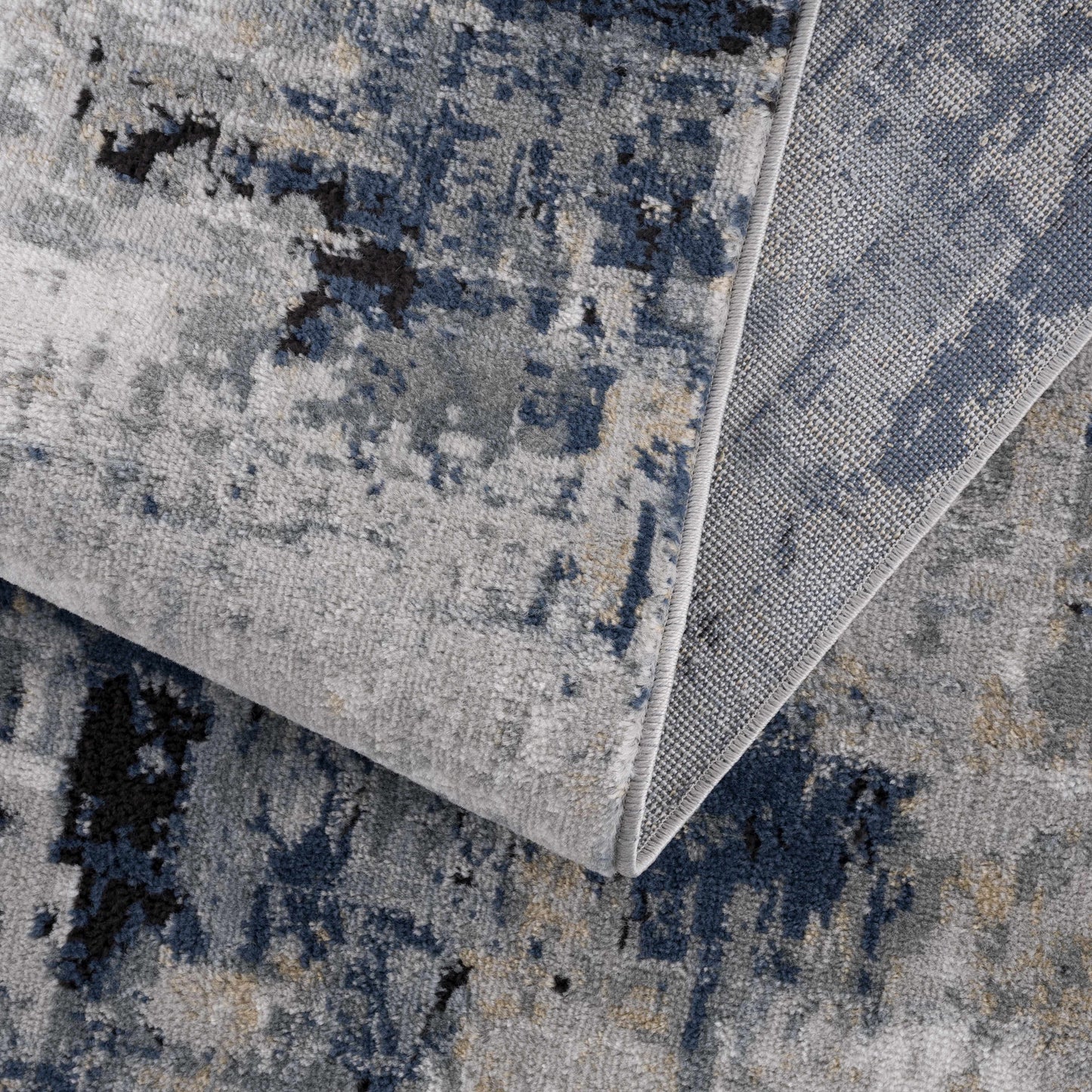 Campsall Blue Abstract Rug - Promo