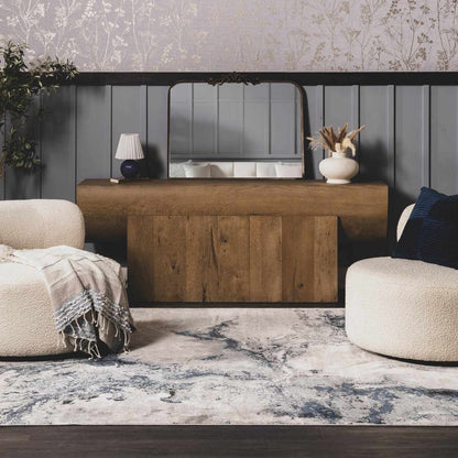 Kirkland Dark Blue Marble Rug