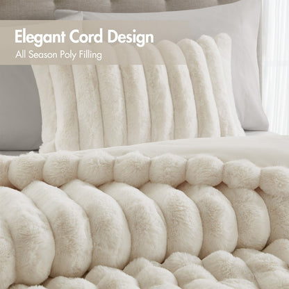 Jasmine 3-Piece Faux Fur Ribbed Comforter Set