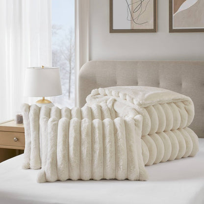 Jasmine 3-Piece Faux Fur Ribbed Comforter Set