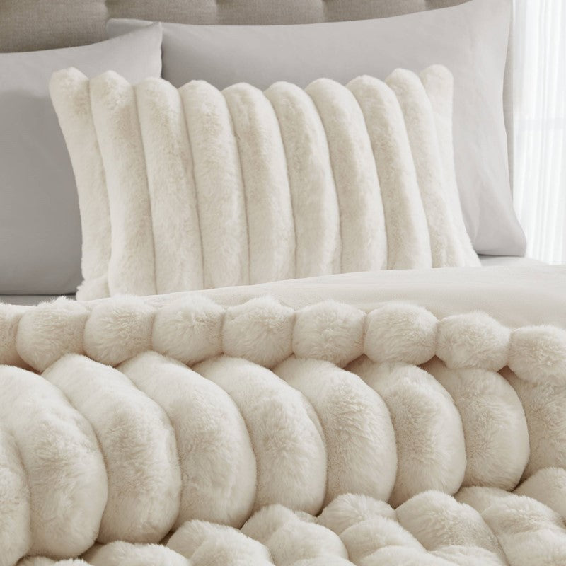 Jasmine 3-Piece Faux Fur Ribbed Comforter Set