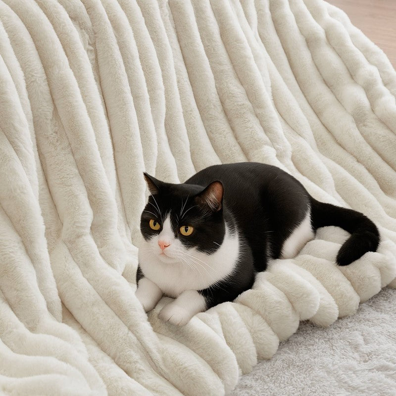 Jasmine 3-Piece Faux Fur Ribbed Comforter Set