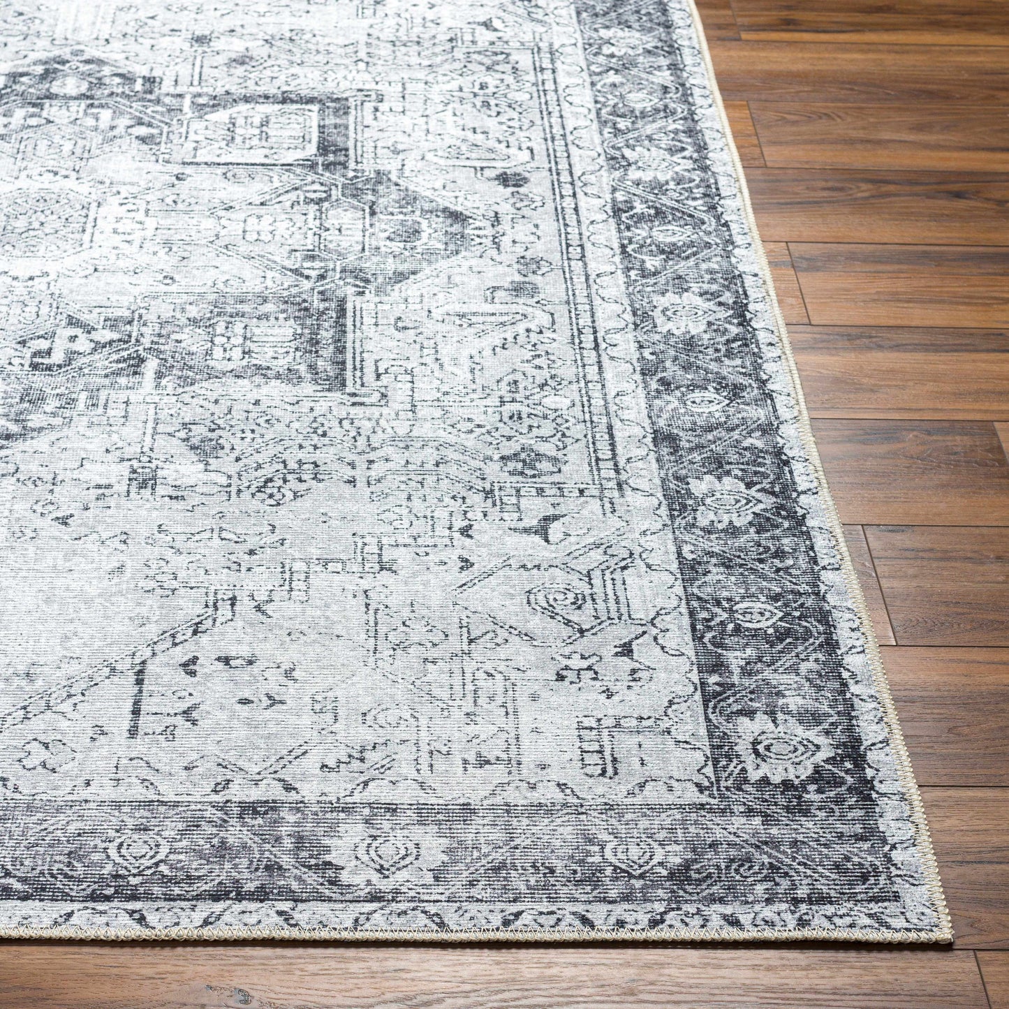 Rosman Black Washable Rug - Limited Edition