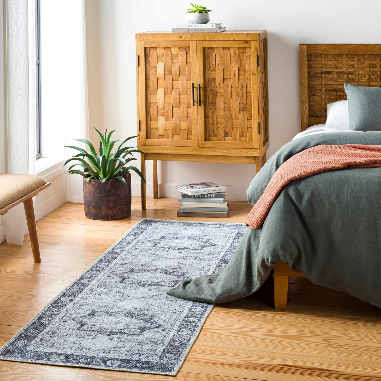 Rosman Black Washable Rug - Limited Edition