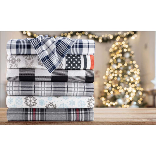 Kathy Ireland 100% Turkish Cotton Flannel Sheet Set - Quahog Bay Bedding