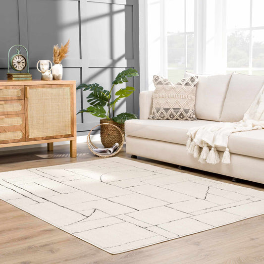 Keats Black & White Area Rug - Clearance - Quahog Bay Bedding