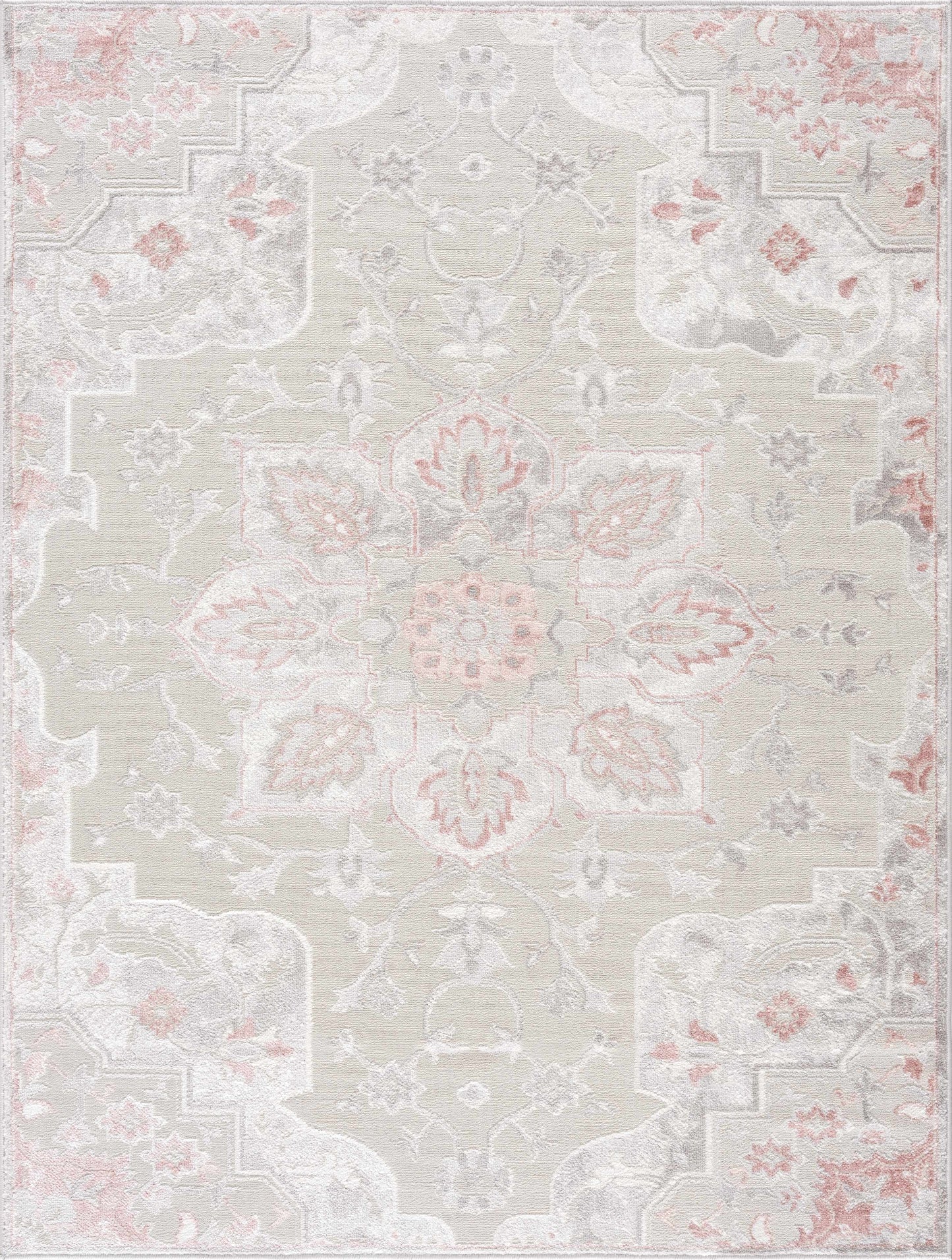 Calum Pink Floral Thick Area Rug - Clearance