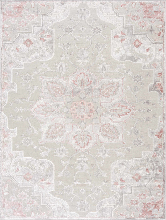 Calum Pink Floral Thick Area Rug - Clearance