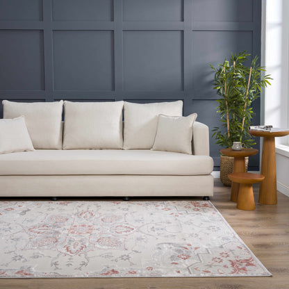 Calum Pink Floral Thick Area Rug - Clearance