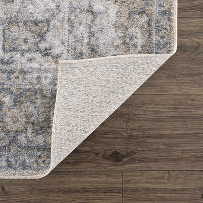 Gael Blue Flat Pile Washable Rug
